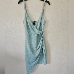 COPY - Windsor Dazzle And Glow Glitter And Rhinestone Mini Dress in color Sage …